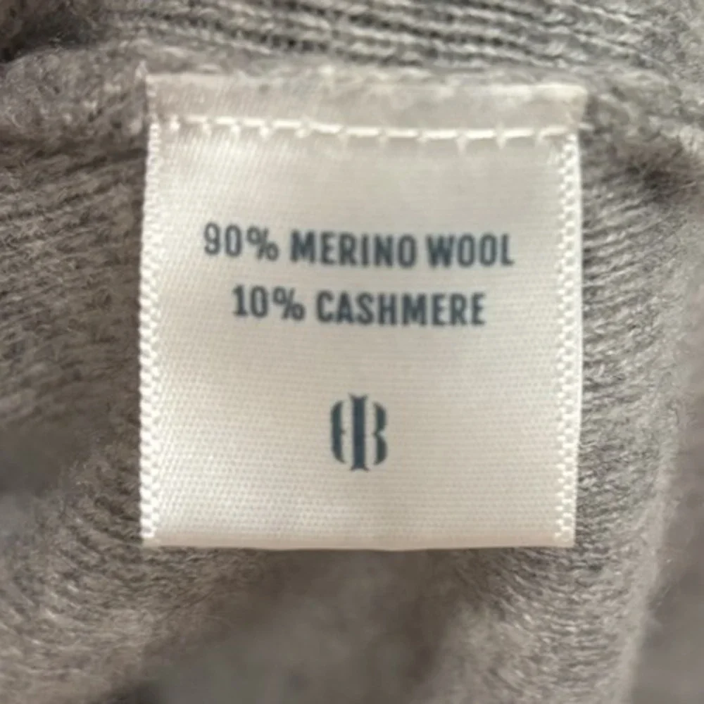 Holderness Bourne Sargent Merino Wool Cashmere Sweater Gray Tailored Mens Medium